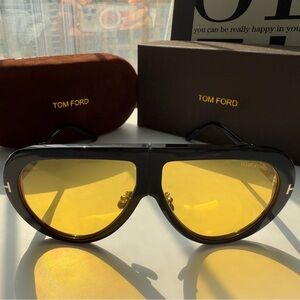 Tom Ford Sunglasses with Black Frame and Yellow Lenses
